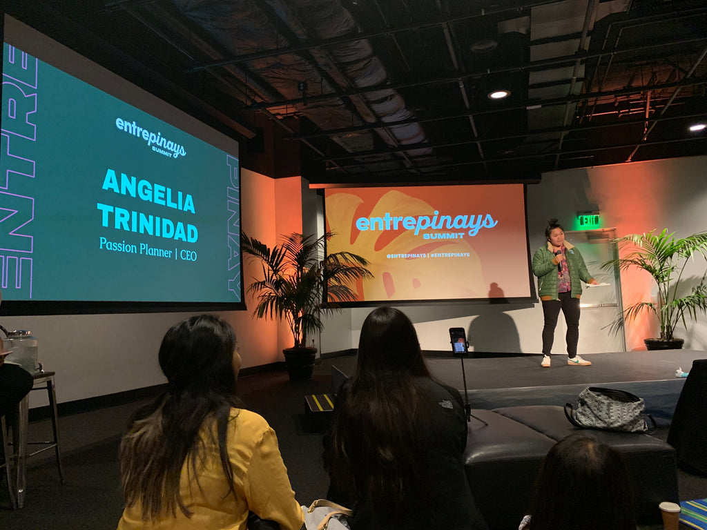 Angelia Trinidad, founder of Passion Project, speaks about her journey as a Filipina entrepreneur at the 2019 Entrepinays Summit in San Francisco at Bespoke SF.