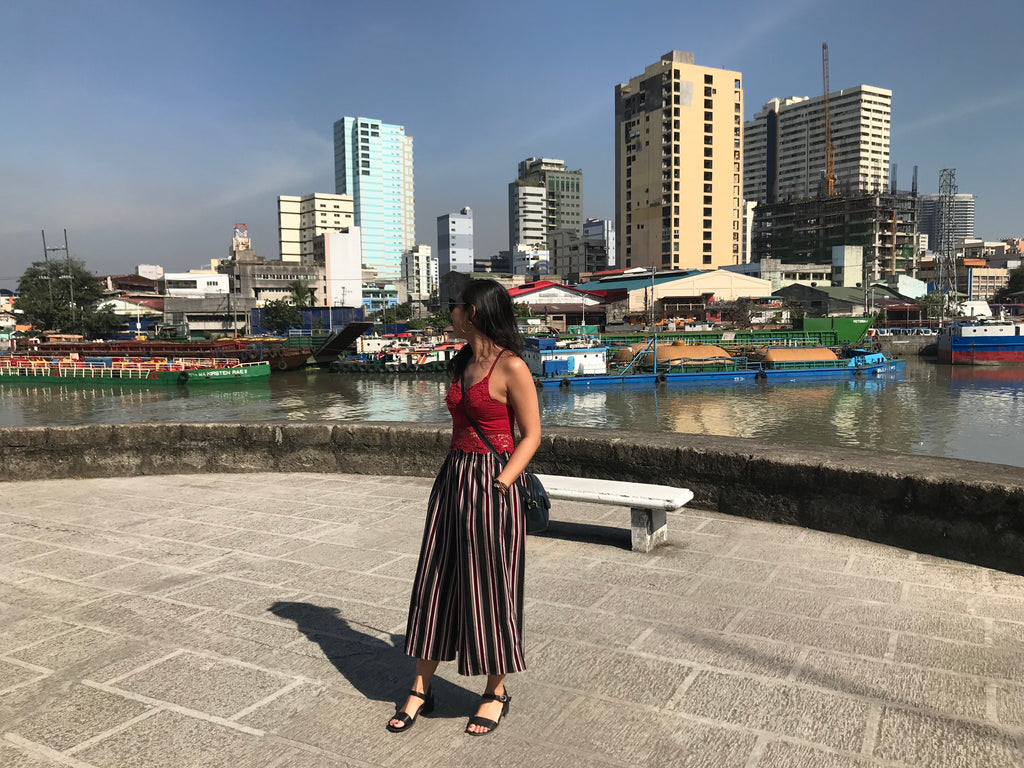 Justine Abigail Yu in front of the Pasig River in Intramuros