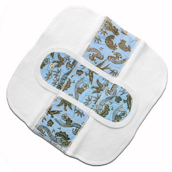 cloth menstrual pads - organic multi pads blue