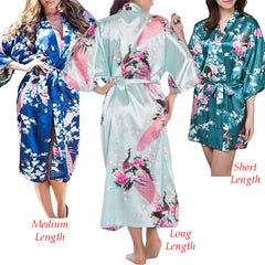 Womens Floral Kimono Robes in Three Lengths