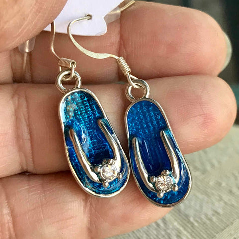Flip Flops Earrings, Enamel