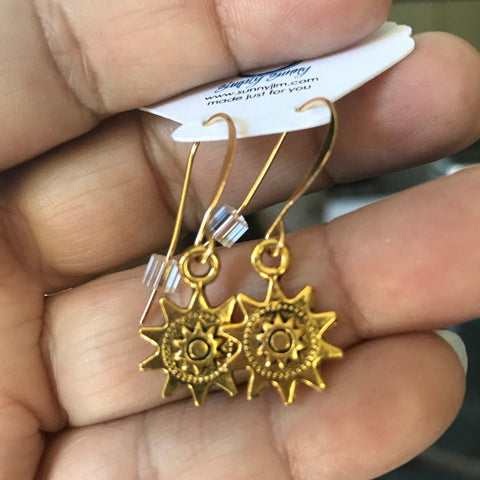 Gold Sun Earrings 2
