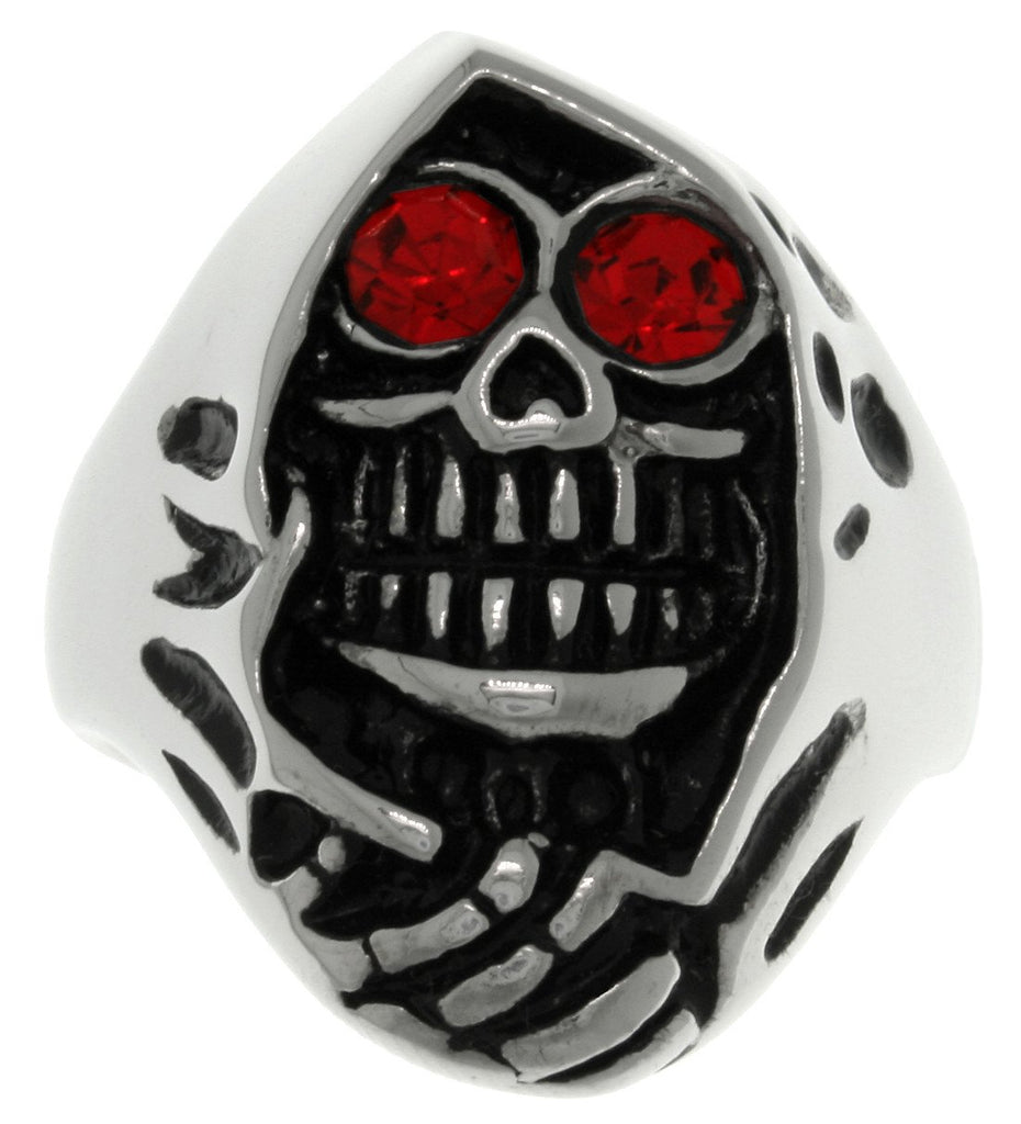 jewelry trends 316l stainless steel grim reaper skull ring with