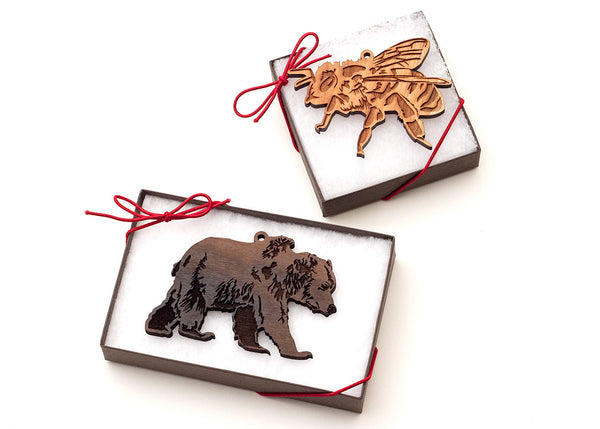 Clear Box Packaging for Wood Ornaments from Nestled Pines Woodworking