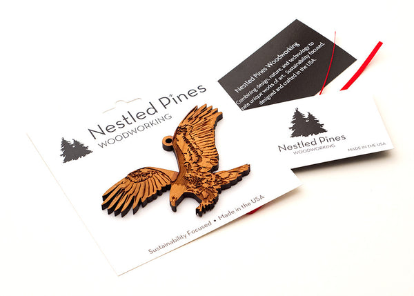 Peggable Card Packaging for Wood Ornaments from Nestled Pines Woodworking