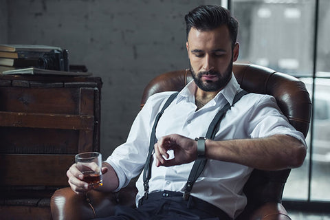 bearded man with watch