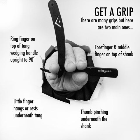 how to hold a cut throat razor