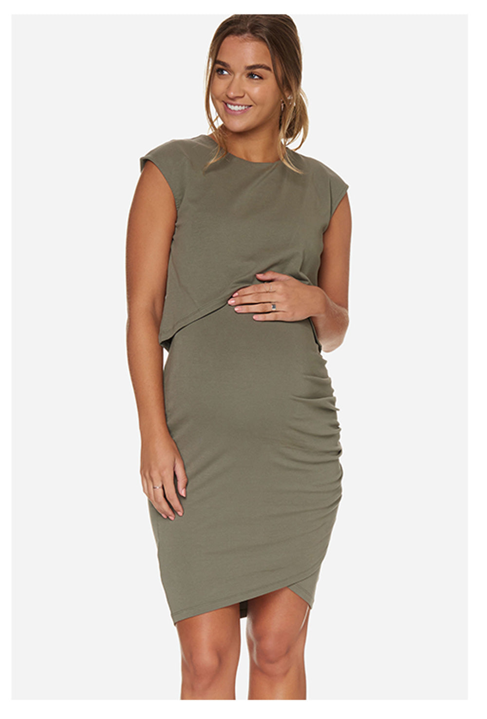 Khaki Maternity Dress