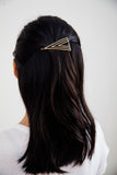 Zenith Barrette, Modern Hair Accessories. Symmetrical lines converging together like the zenith of a mountain. Feminine and clean for an elegant look.