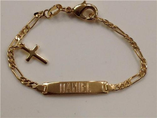 baby gold bracelet engraved