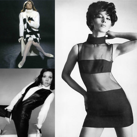 John Bates aka Jean Varon fashion collage of 1960s mod Avengers designs