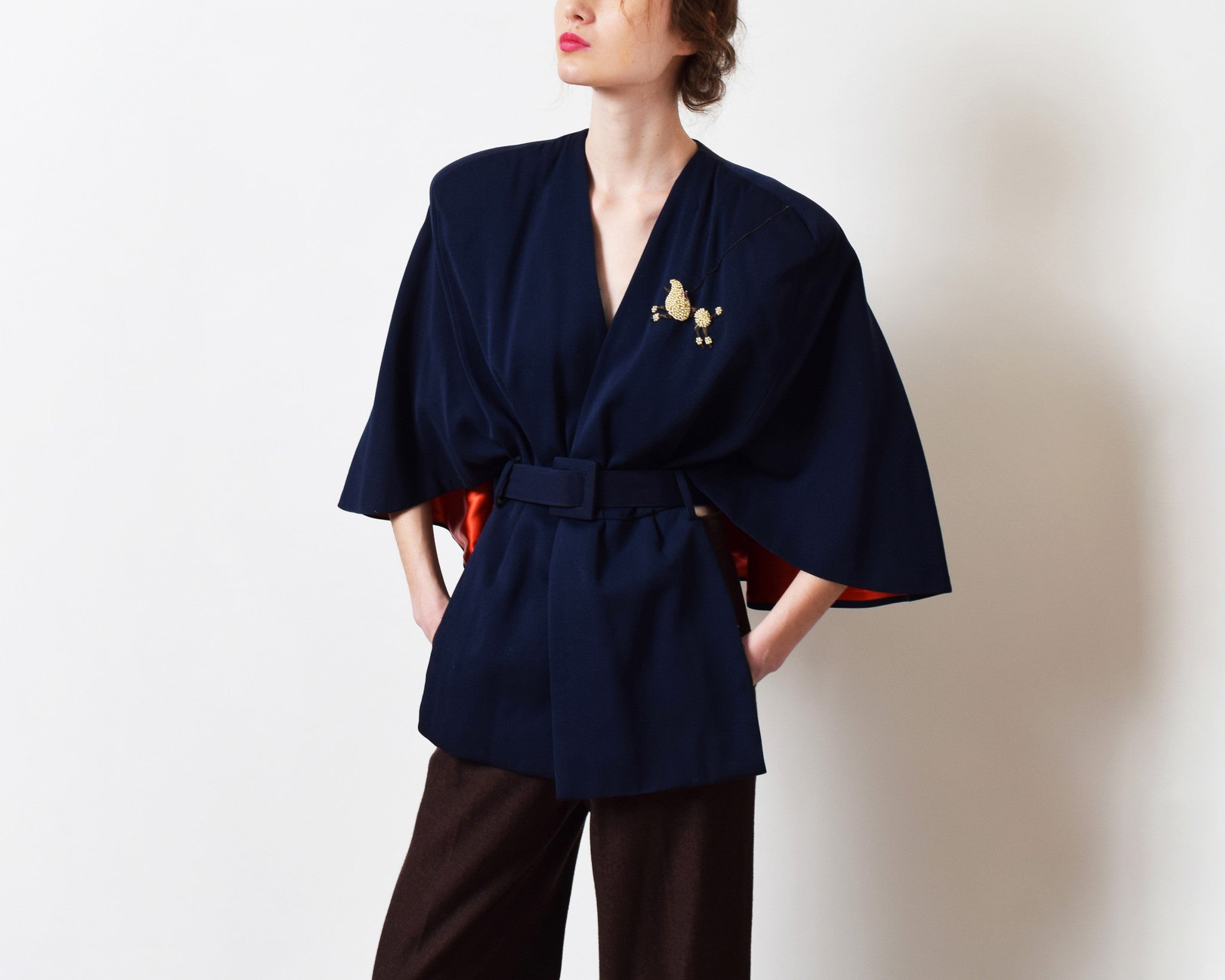 Vintage 1940s Poodle Cape Jacket