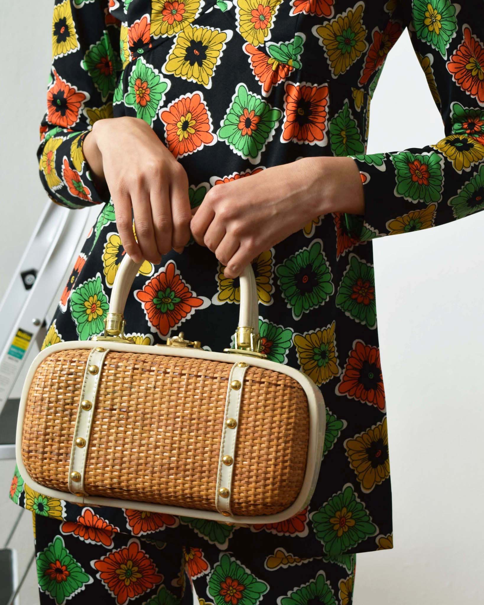 Vintage 1950s Wicker Handbag
