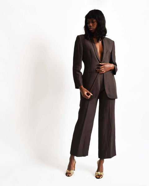 armani linen suit