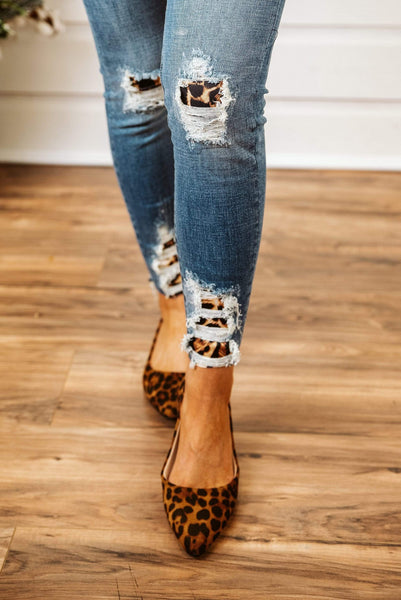 leopard flat shoe