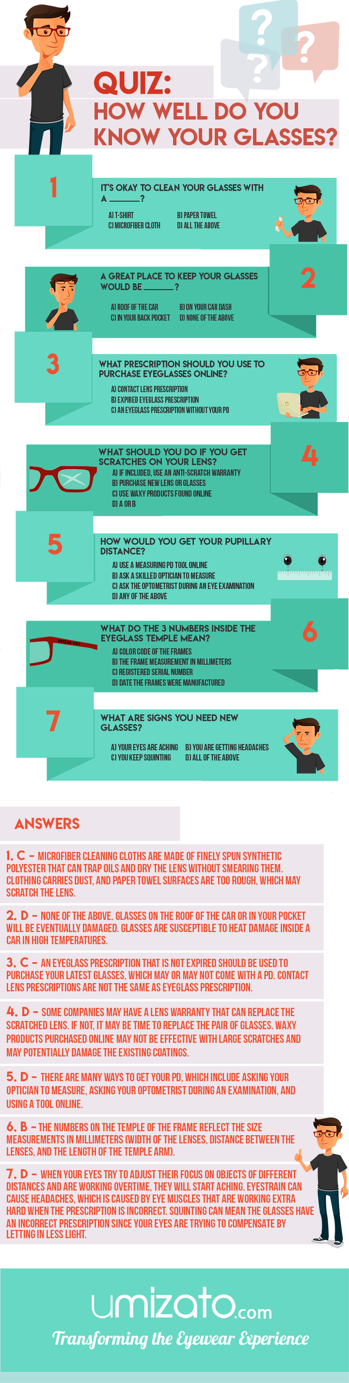 How Well Do You Know Your Glasses Quiz Eyeglasses Infographics Umizato