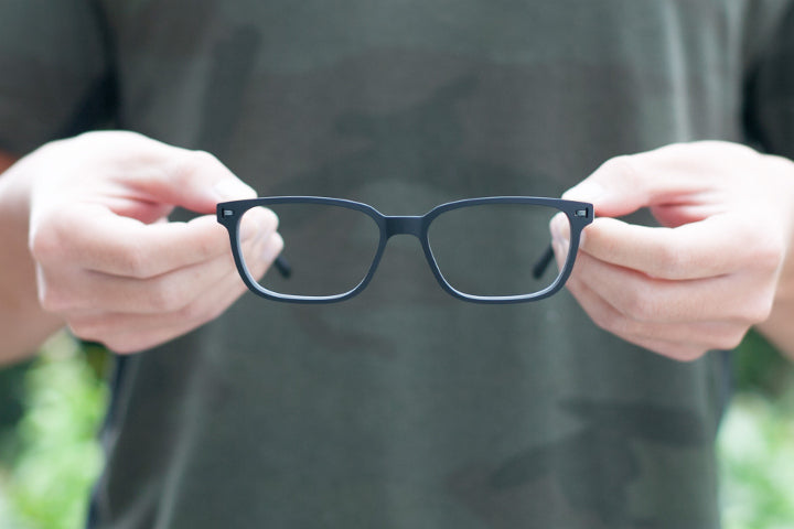 Black grey oval prescription glasses Pictor | Umizato