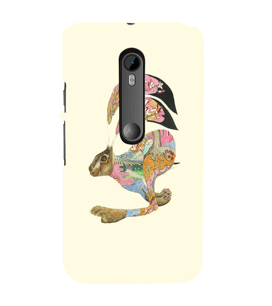 EPICCASE Artistic rabbit Back Case Cover for Moto X Force