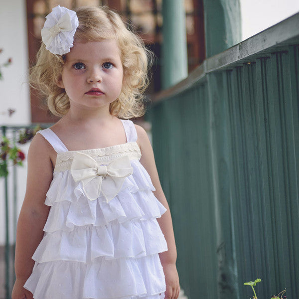 Vestido bebe niña con braga de plumeti blanco La Ormiga. Comprar – Enlazadas Mi Manera