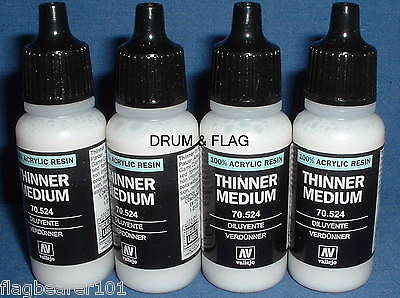 VALLEJO 70.524 THINNER MEDIUM - 4 x 17ml bottles.