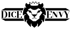 Dice Envy logo Lion face between words