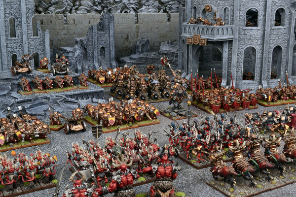 Large army arrayed in front of castle