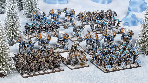 Large army in winter scene