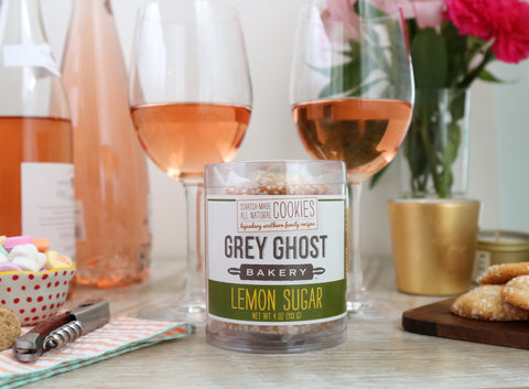 Grey Ghost Bakery Gourmet Lemon Sugar Cookies paired with Rose Wine