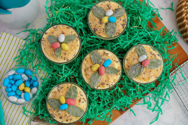 Grey Ghost Bakery Easter Recipe Lemon Lavendar Dirt Cake made with Lemon Sugar Cookies