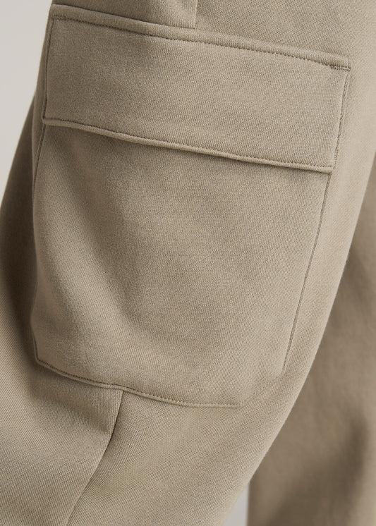    American-Tall-Men-80-20-Fleece-Cargo-Jogger-Khaki-detail