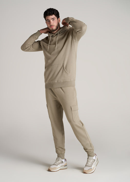     American-Tall-Men-80-20-Fleece-Cargo-Jogger-Khaki-full