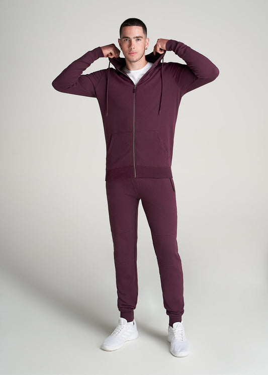 American-Tall-Men-8020-FrenchTerry-FullZip-Hoodie-Maroon-full