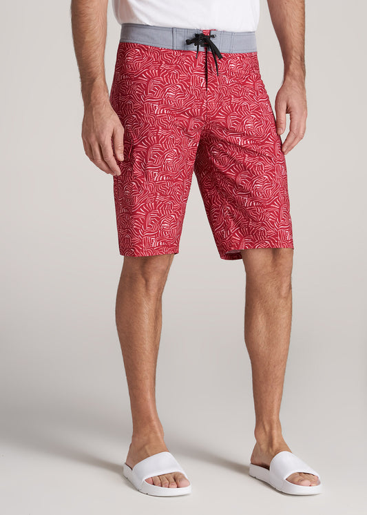     American-Tall-Men-BoardShort-RedAbstract-front