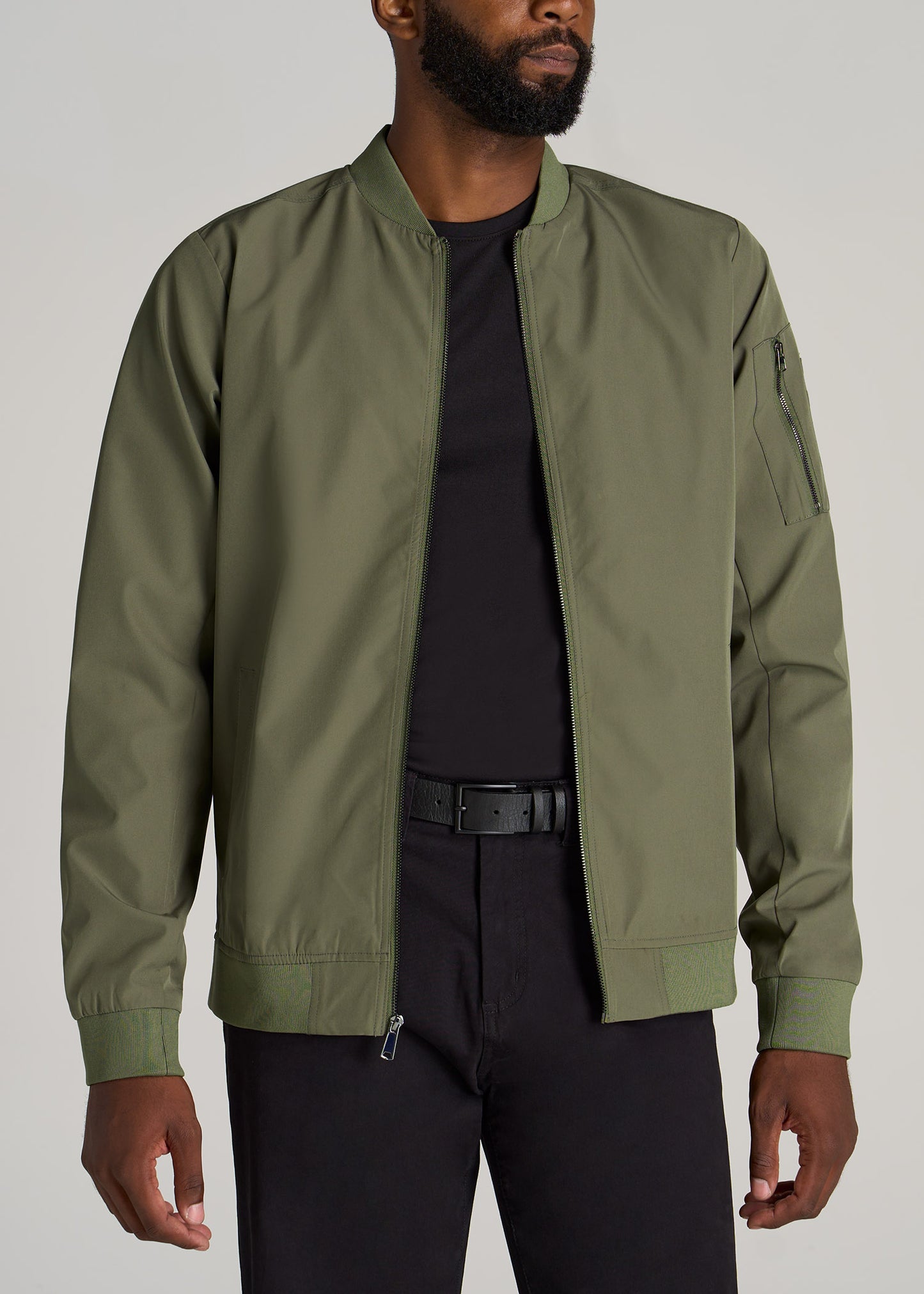       American-Tall-Men-Bomber-Jacket-Olive-front