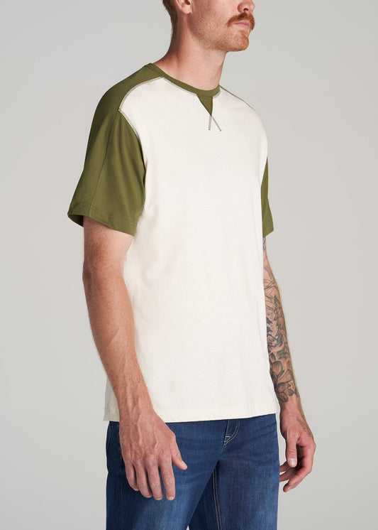    American-Tall-Men-Color-Block-RaglanTee-Egret-Heather-Olive-side