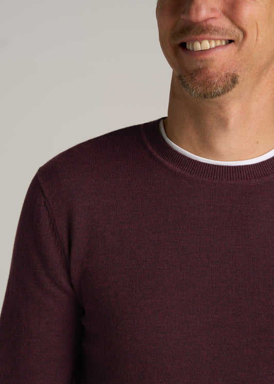    American-Tall-Men-Everyday-Crewneck-Sweater-Burgundy-Mix-detail