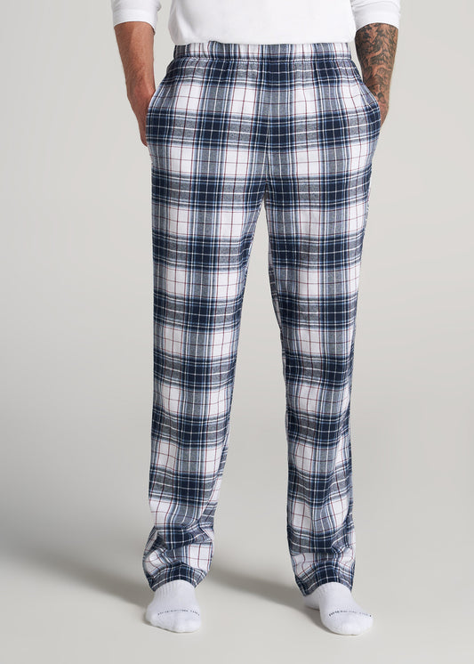      American-Tall-Men-Flannel-Pajamas-Dark-Cobalt-Red-Plaid-front