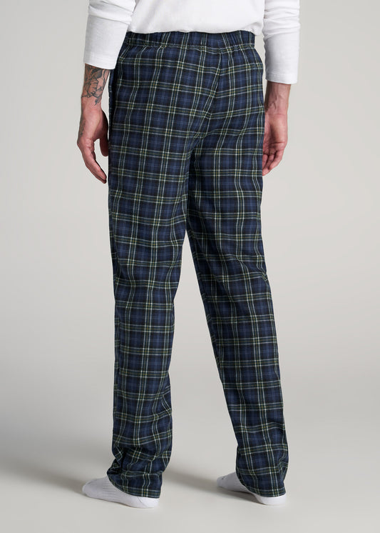    American-Tall-Men-Flannel-Pajamas-Green-Navy-Plaid-back