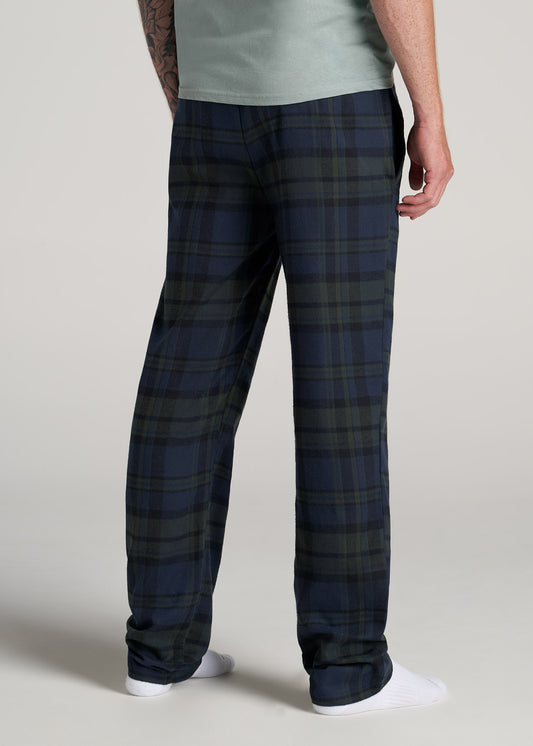        American-Tall-Men-Flannel-Pajamas-Olive-Dark-Cobalt-Plaid-back