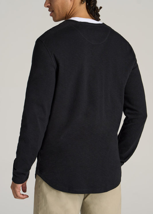    American-Tall-Men-Heavy-Slub-Henley-Shirt-Black-back