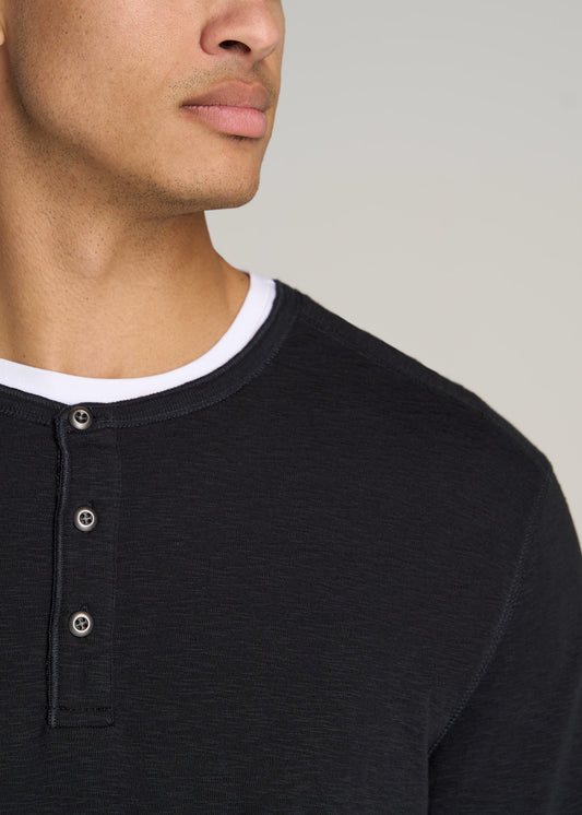     American-Tall-Men-Heavy-Slub-Henley-Shirt-Black-detail