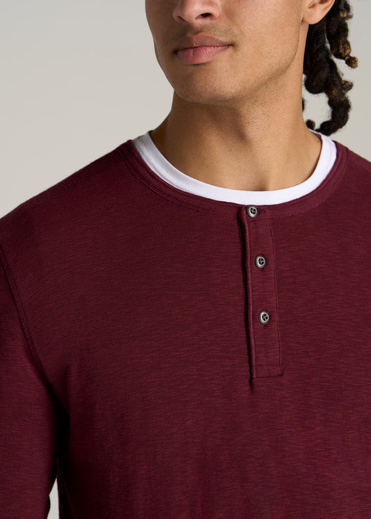     American-Tall-Men-Heavy-Slub-Henley-Shirt-Garnet-Mix-detail