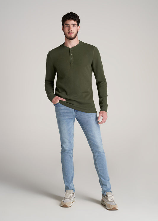         American-Tall-Men-Heavy-Waffle-Henley-Long-Sleeve-Thyme-Green-full