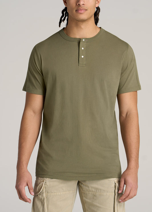 American-Tall-Men-Jersey-Henley-Tee-Vintage-Moss-Green-front