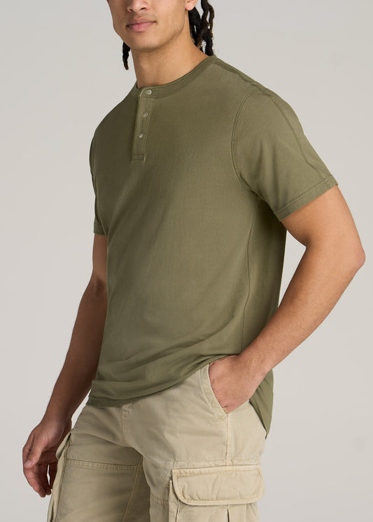 American-Tall-Men-Jersey-Henley-Tee-Vintage-Moss-Green-side