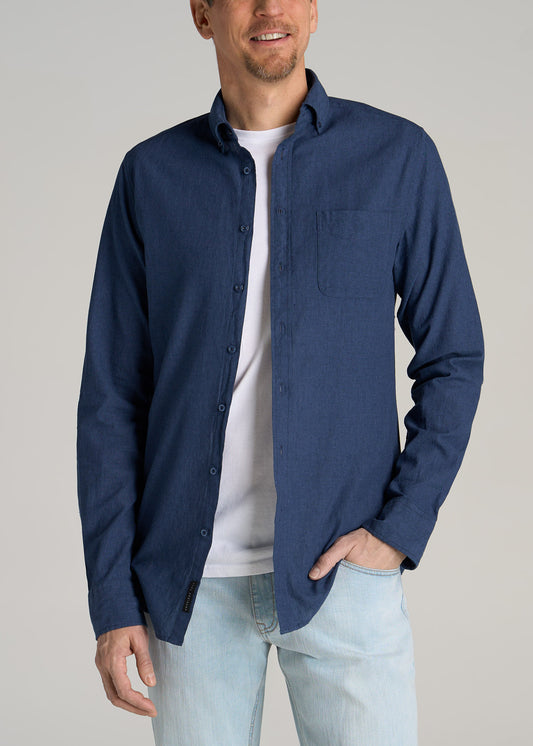       American-Tall-Men-Linen-Long-Sleeve-Shirt-Lake-Blue-front