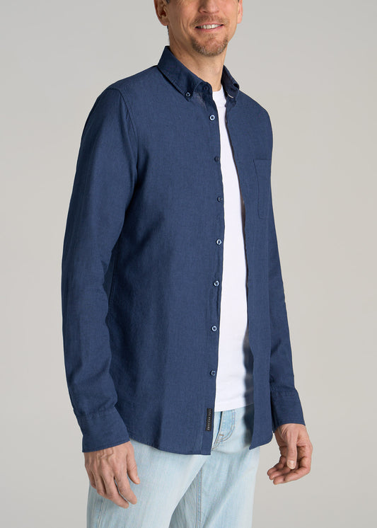       American-Tall-Men-Linen-Long-Sleeve-Shirt-Lake-Blue-side