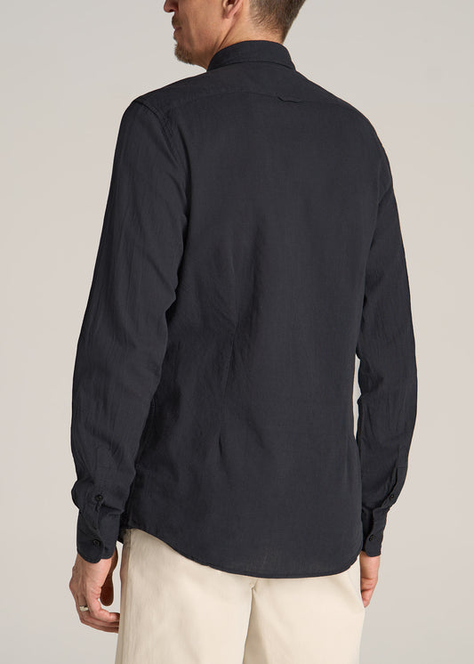 American-Tall-Men-Linen-Long-sleeve-Black-back