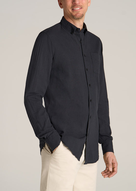 American-Tall-Men-Linen-Long-sleeve-Black-side