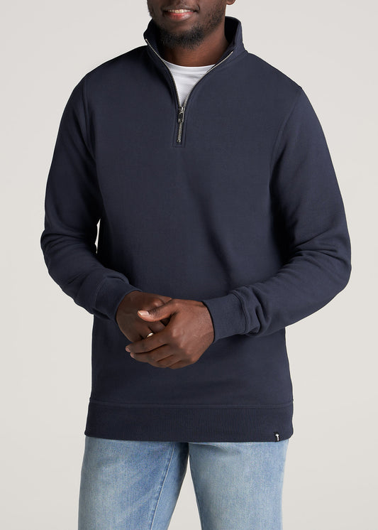        American-Tall-Men-Mens-8020-Fleece-1-4Zip-Sweatshirt-Navy-front